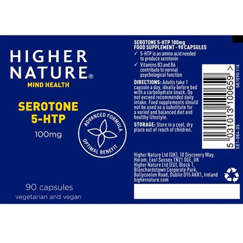 Higher-Nature-Serotone-5-htp-100-mg-label